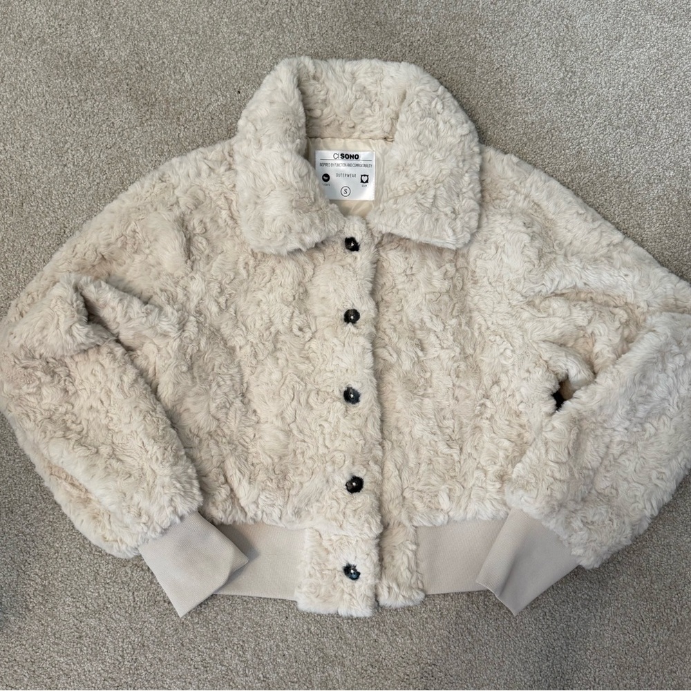 Atelier Sona Beige Teddy Jacket